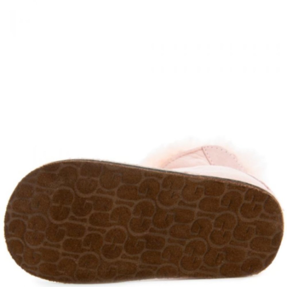 NEW UGG Baby Infant Boo Petal Pink Sheepskin Fur Lined Fold Over Cuff Mid Boot - Picture 6 of 7